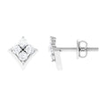 Certified Moissanite Flower Stud Earrings for Her