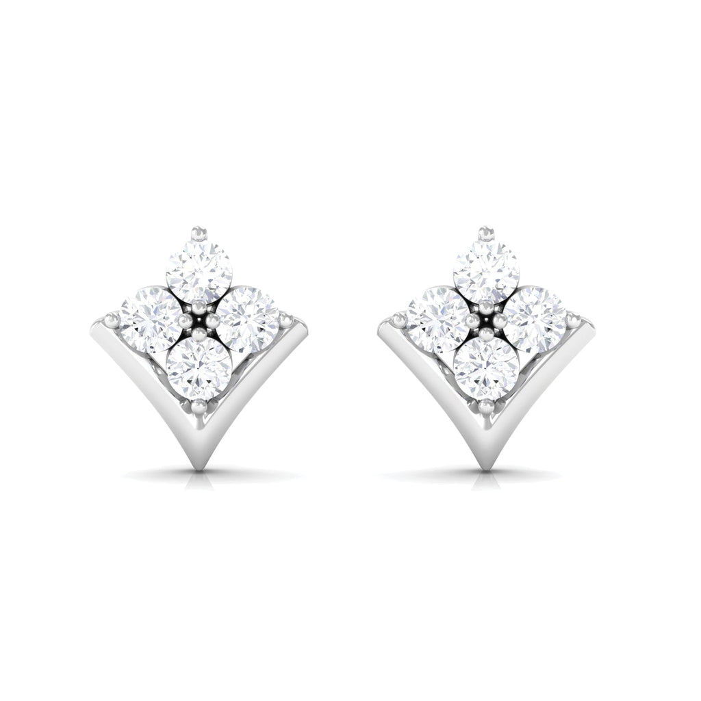 Certified Moissanite Flower Stud Earrings for Her