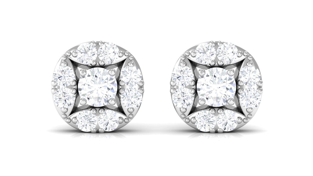 Natural Diamond Screw Back Stud Earrings