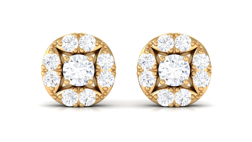 Natural Diamond Screw Back Stud Earrings