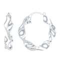 Lab Grown Diamond Twisted Hoop Earrings with Snap Back