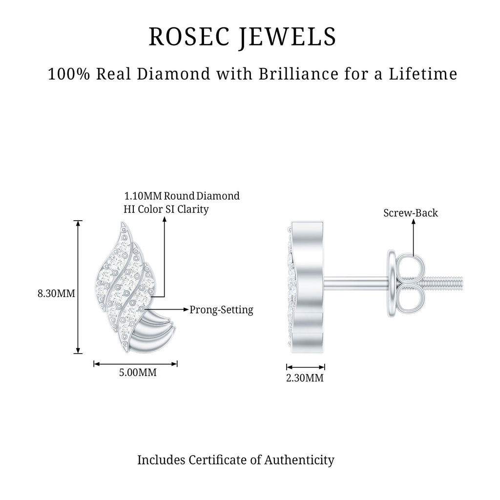 Contemporary Diamond Stud Earrings with Certificate