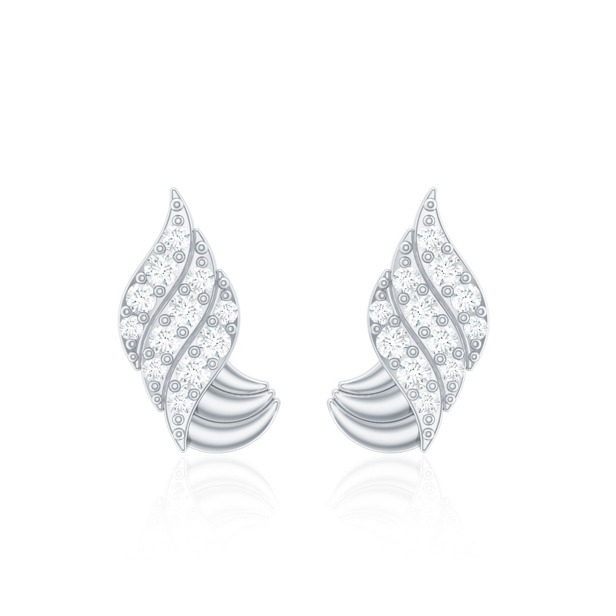 Contemporary Diamond Stud Earrings with Certificate