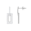 1 CT Certified Moissanite Minimal Rectangle Shape Dangle Earrings