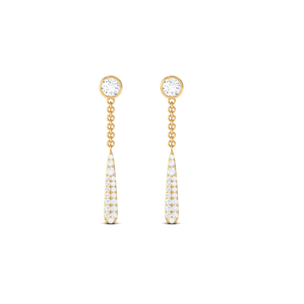 0.50 CT Certified Moissanite Chain Dangle Earrings