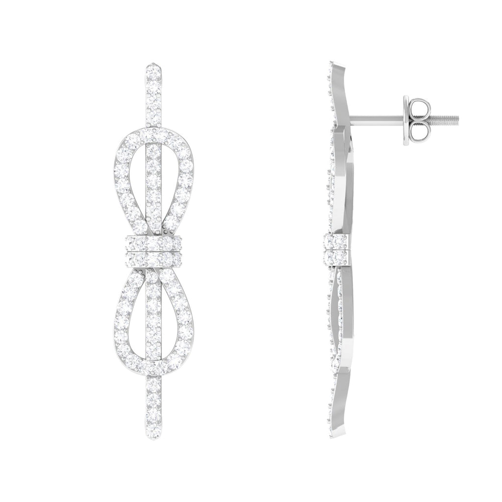 Certified Moissanite Infinity Knot Earrings for Women