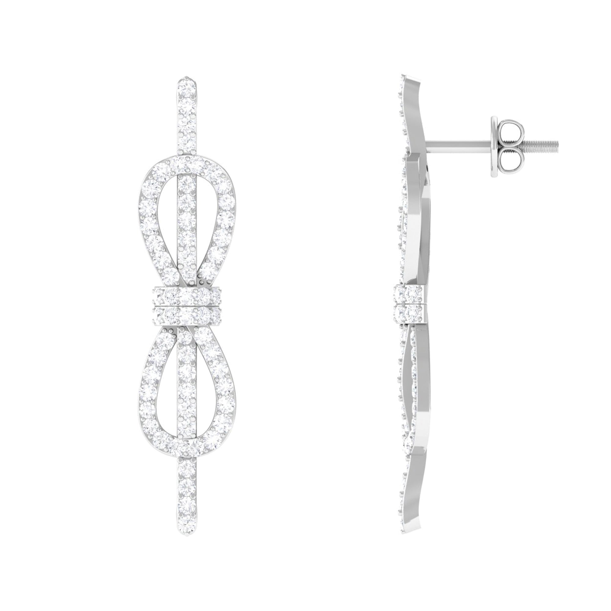 Certified Moissanite Infinity Knot Earrings for Women