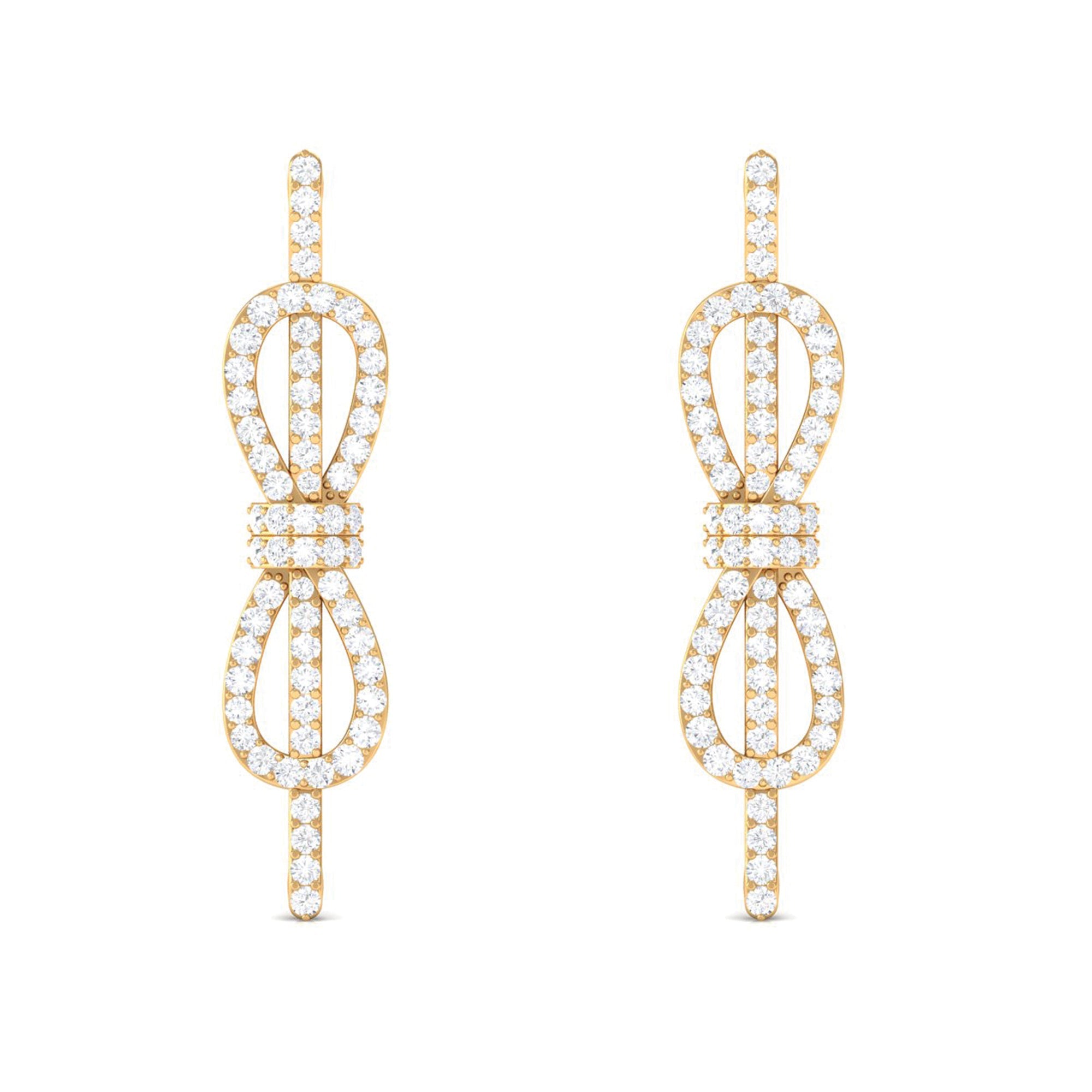 Certified Moissanite Infinity Knot Earrings for Women