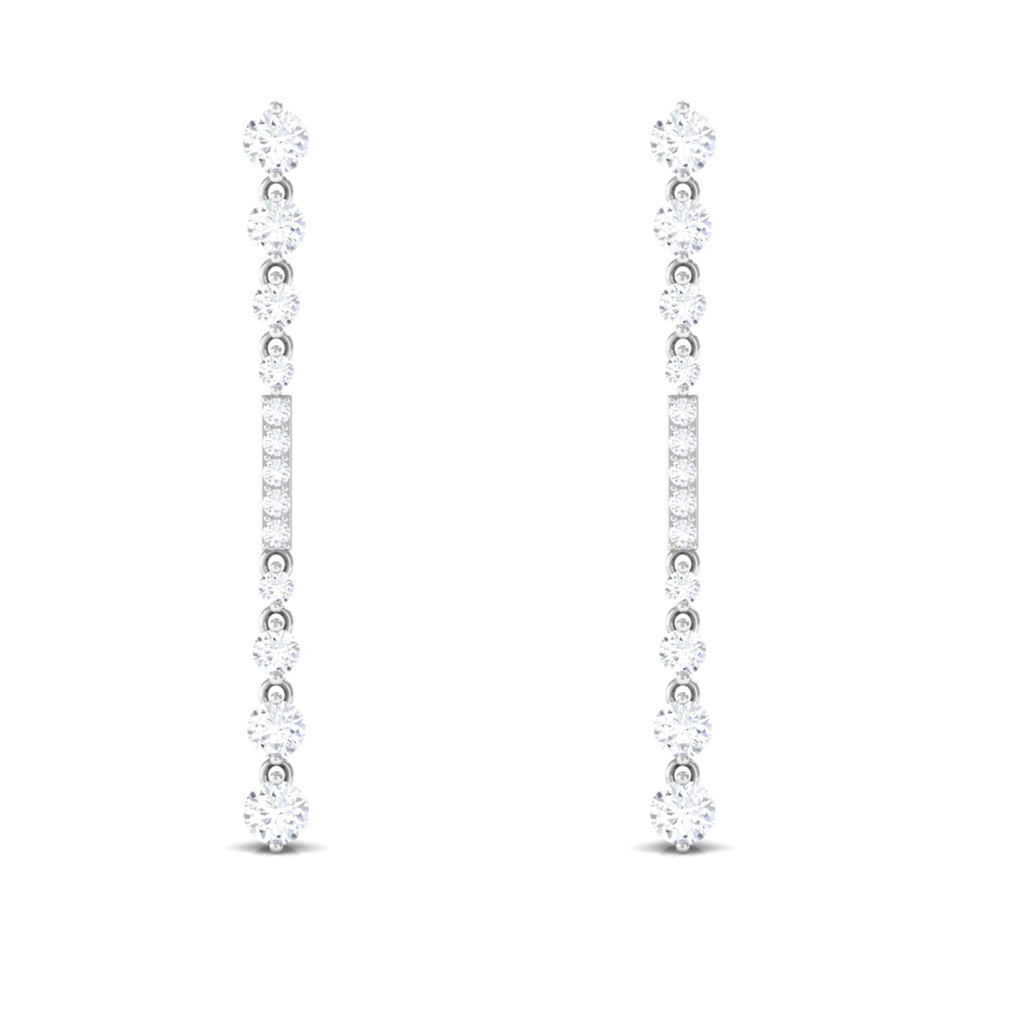 1.25 CT Certified Moissanite Simple Dangle Earrings