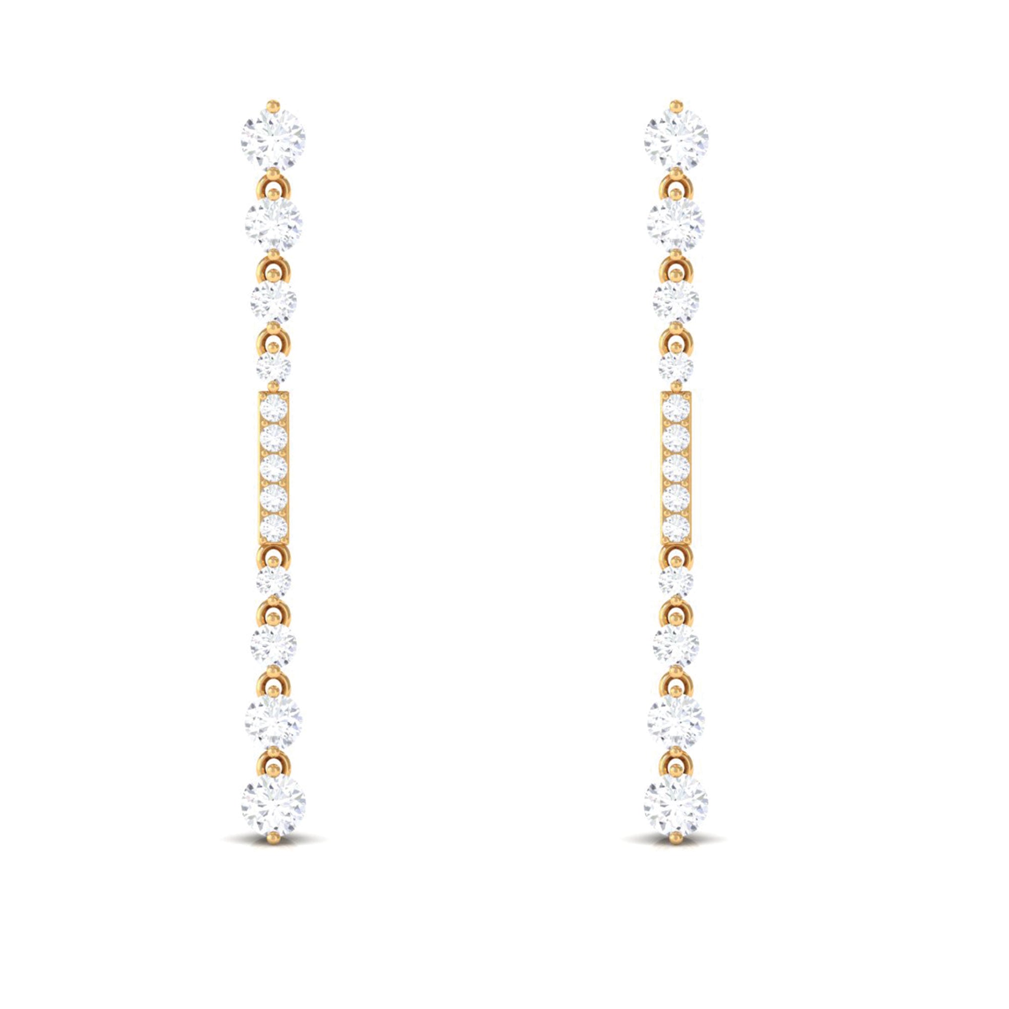 1.25 CT Certified Moissanite Simple Dangle Earrings