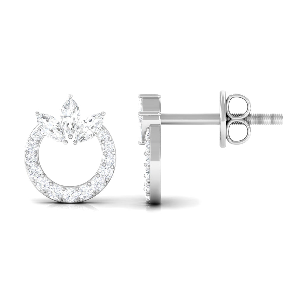 1/2 CT Moissanite Circle Eternity Stud Earrings