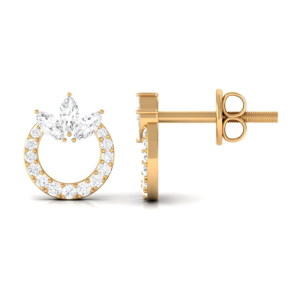 1/2 CT Moissanite Circle Eternity Stud Earrings