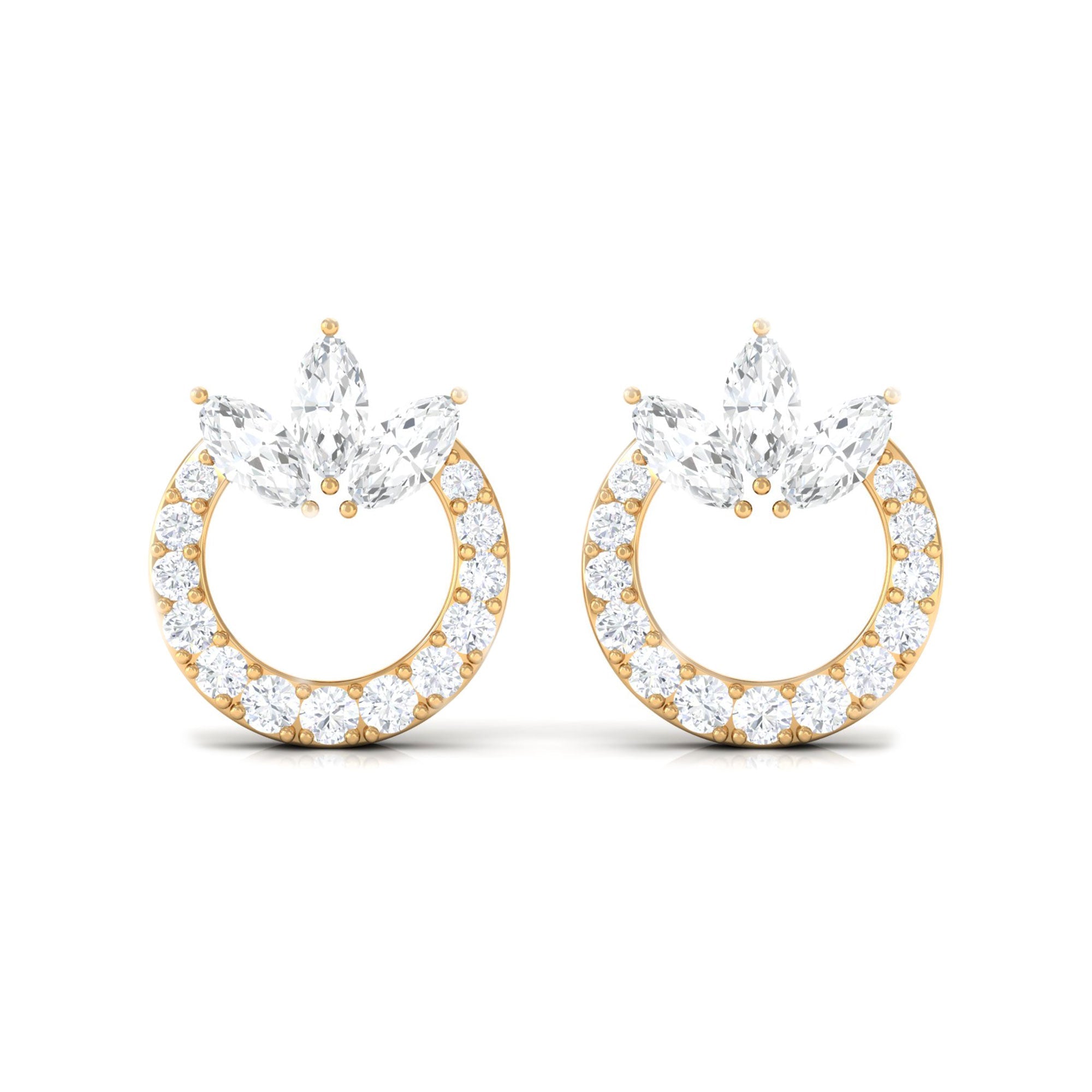 1/2 CT Moissanite Circle Eternity Stud Earrings