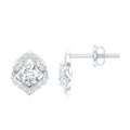 1 CT Moissanite Petal Stud Earrings with Screw Back