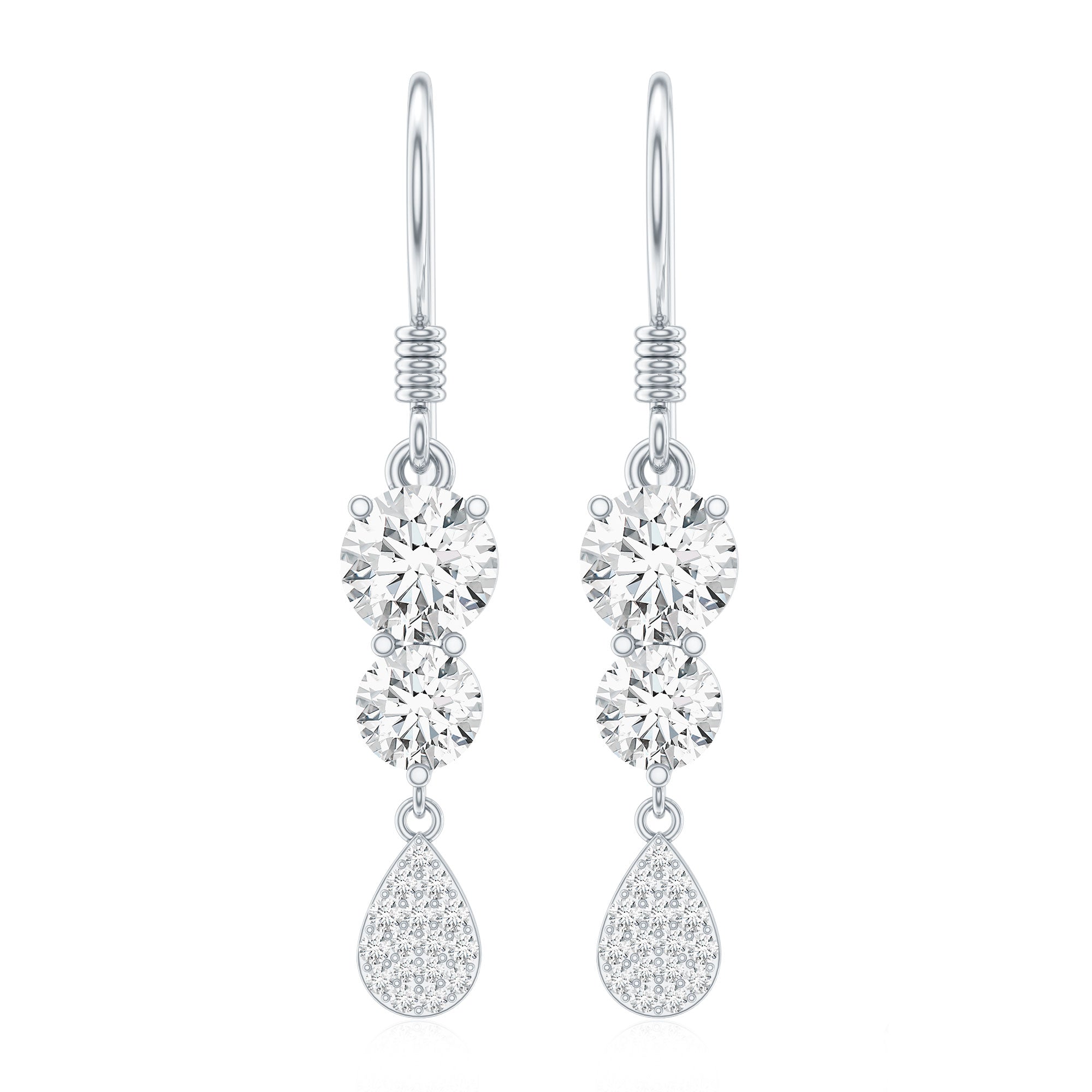 1.75 CT Moissanite Minimal Dangle Earrings in Gold