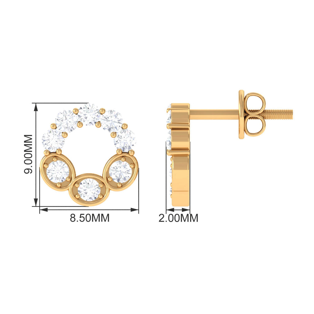 1 CT Certified Moissanite Designer Eternity Stud Earrings