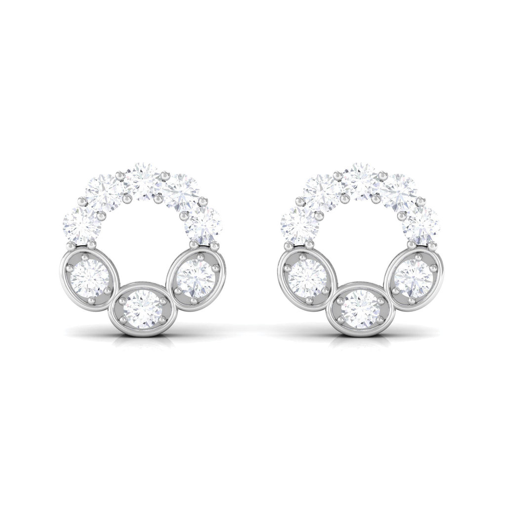 1 CT Certified Moissanite Designer Eternity Stud Earrings
