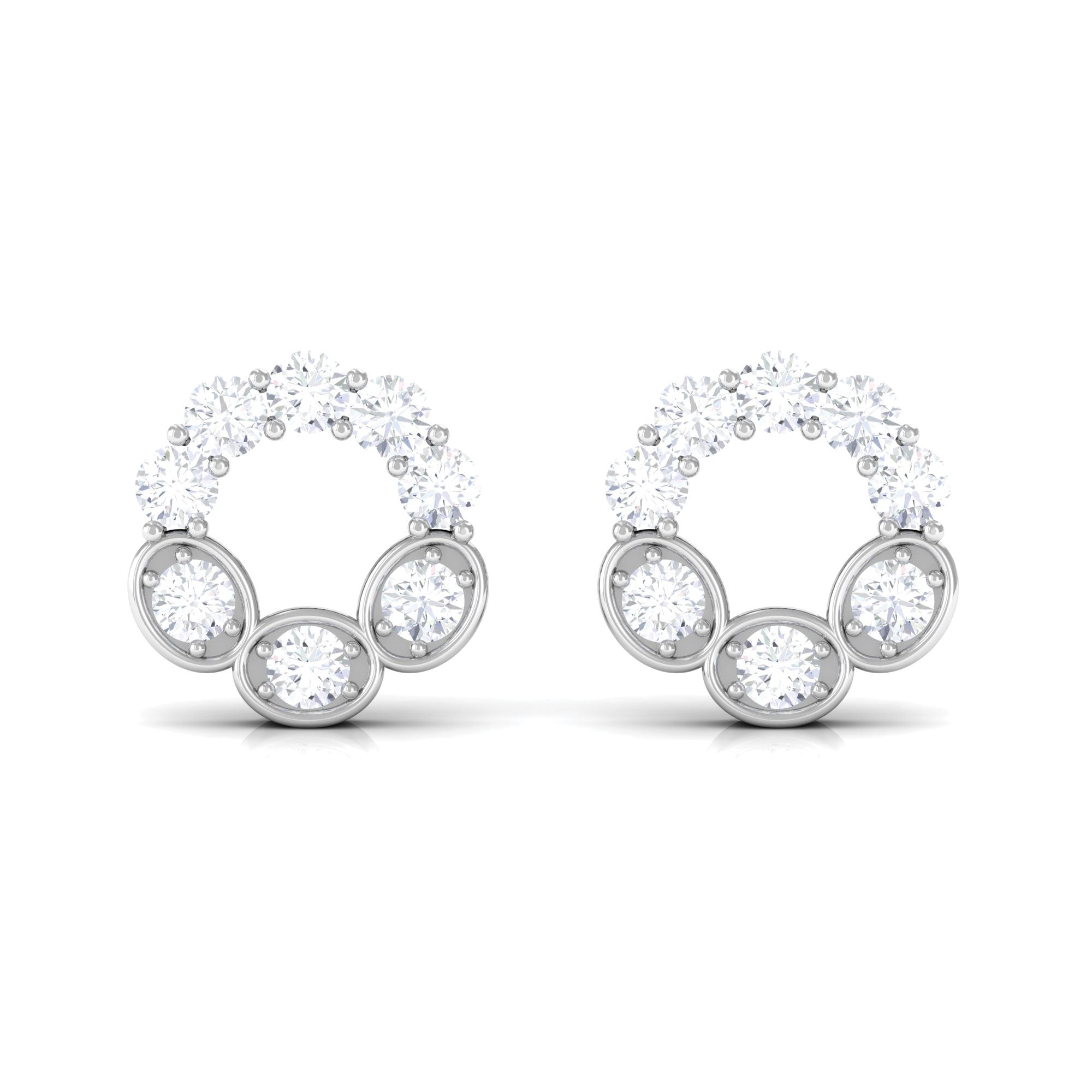 1 CT Certified Moissanite Designer Eternity Stud Earrings