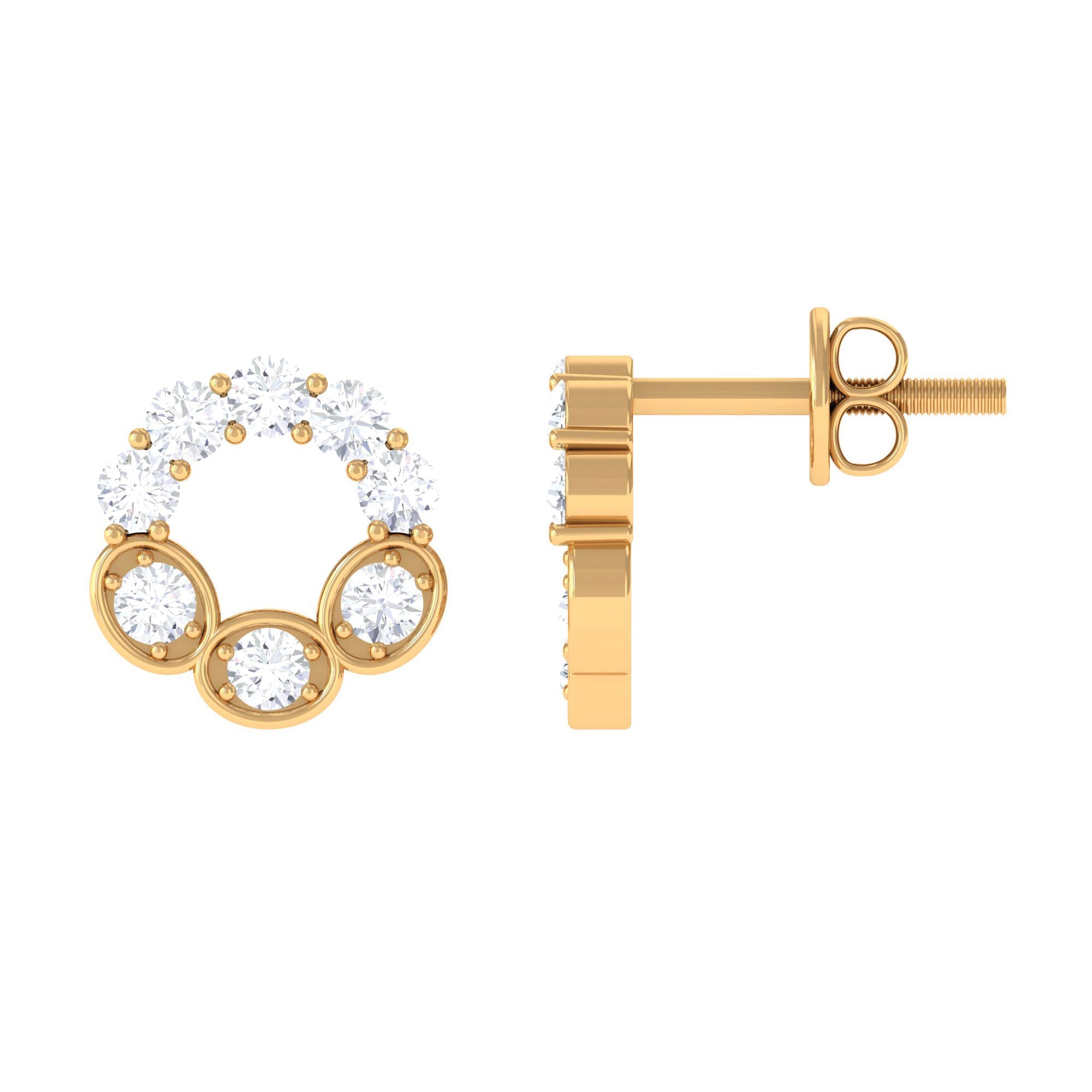 1 CT Certified Moissanite Designer Eternity Stud Earrings
