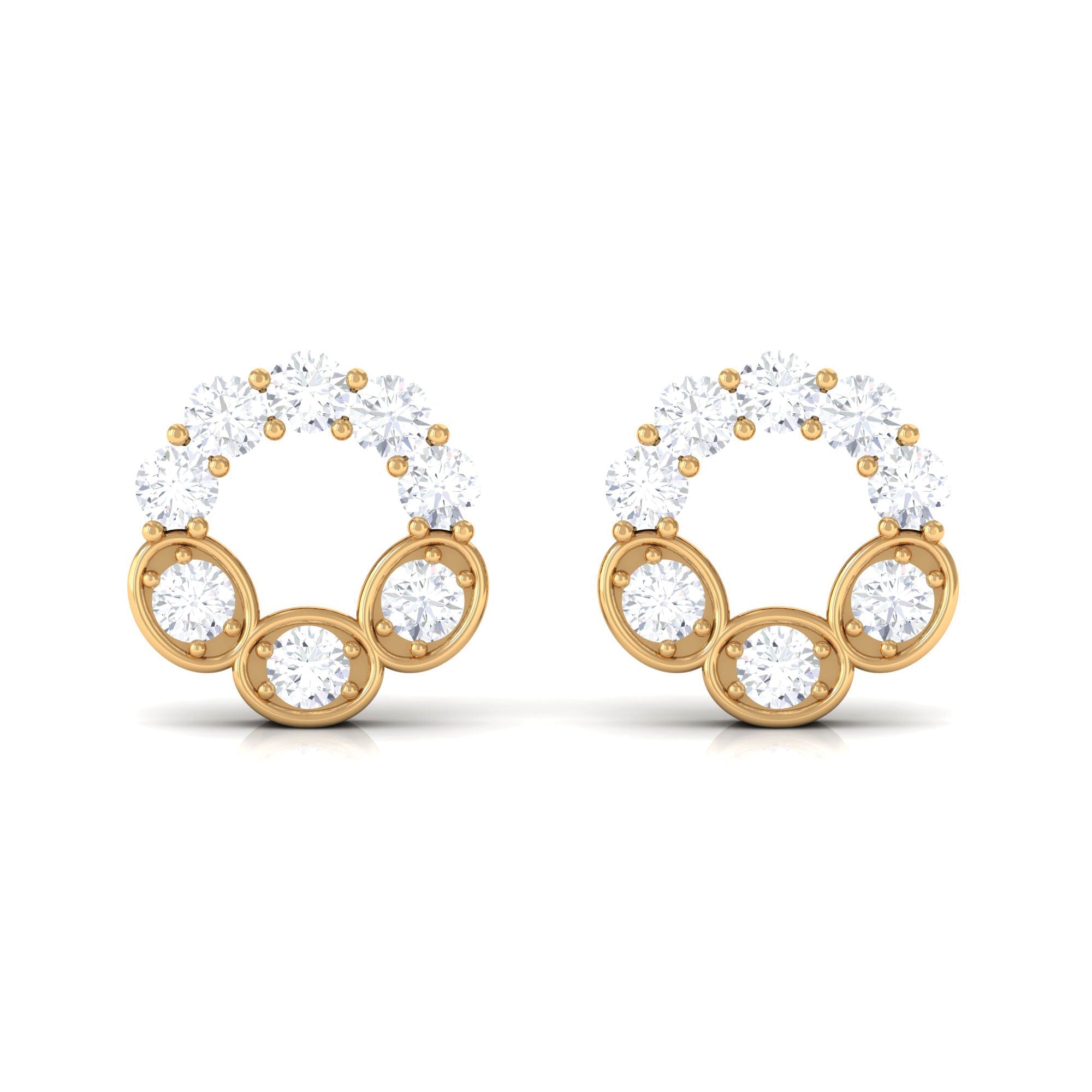 1 CT Certified Moissanite Designer Eternity Stud Earrings