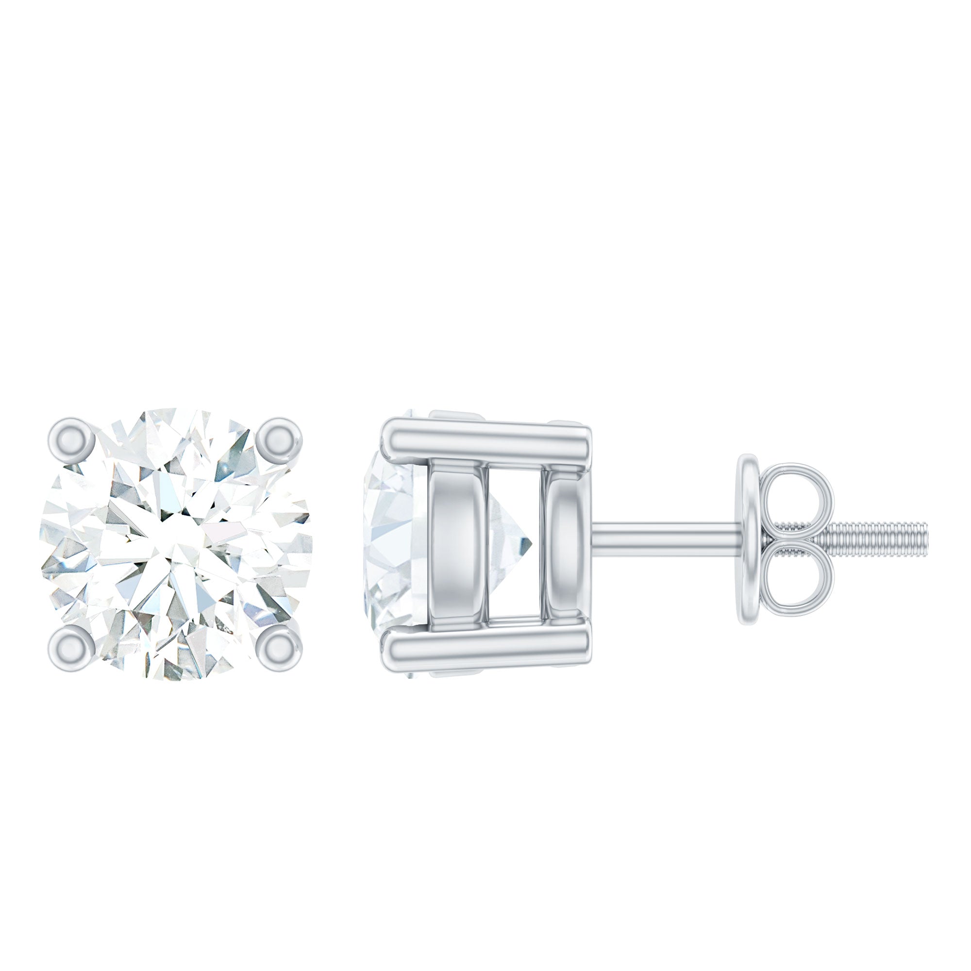 Certified Lab Grown Diamond 4 Prong Stud Earrings