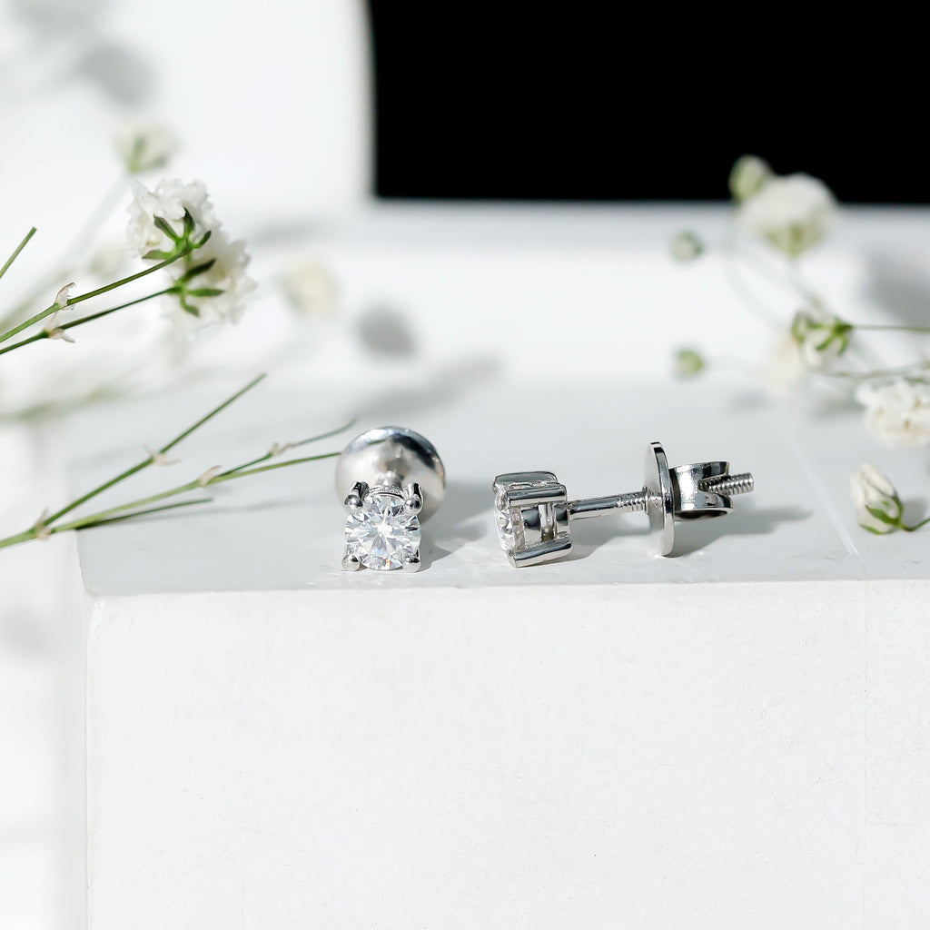 Certified Lab Grown Diamond 4 Prong Stud Earrings
