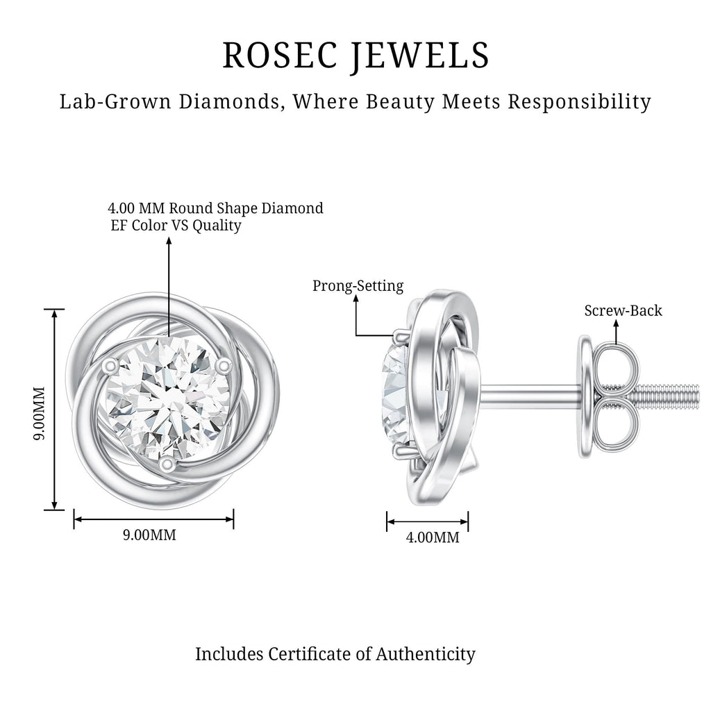 Certified Lab Grown Diamond Swirl Earrings With Screw Back