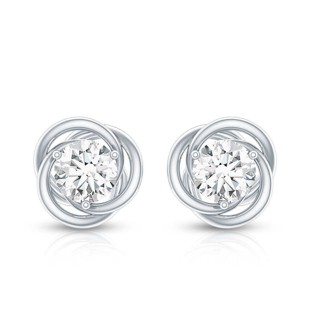 Certified Lab Grown Diamond Swirl Earrings With Screw Back