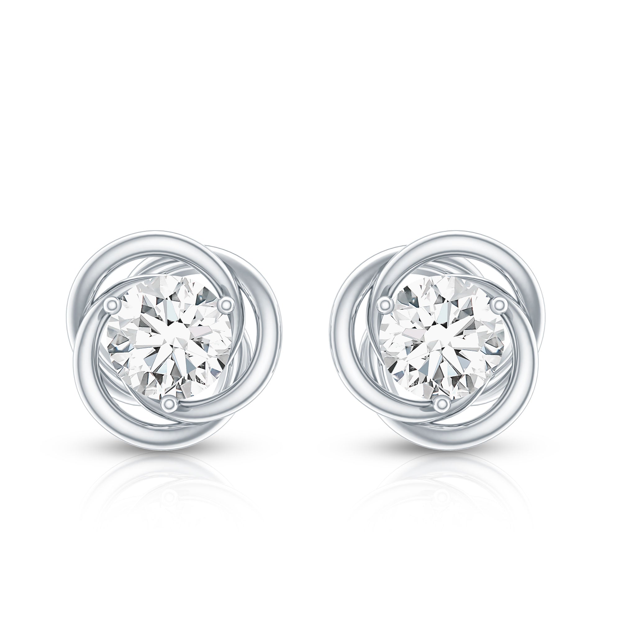 Certified Lab Grown Diamond Swirl Earrings With Screw Back