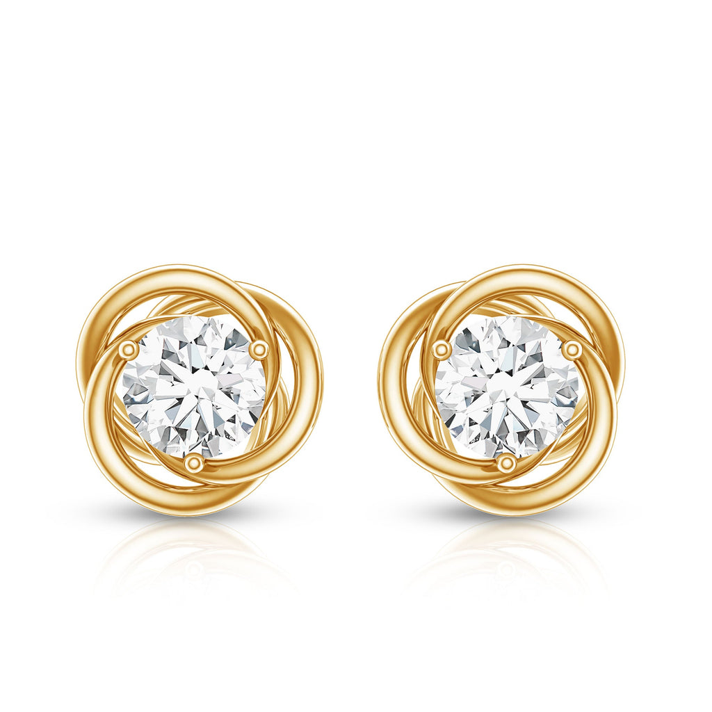 Certified Lab Grown Diamond Swirl Earrings With Screw Back