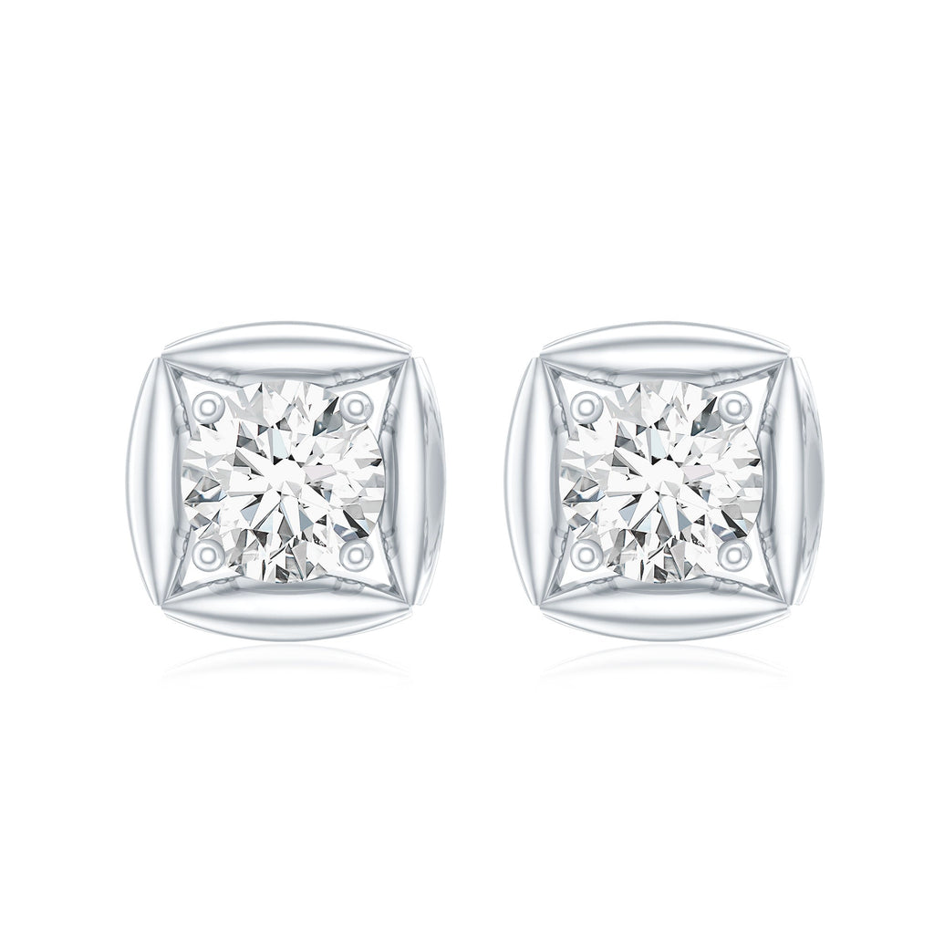 5 MM Round Lab Grown Diamond Stud Earrings With Screw Back