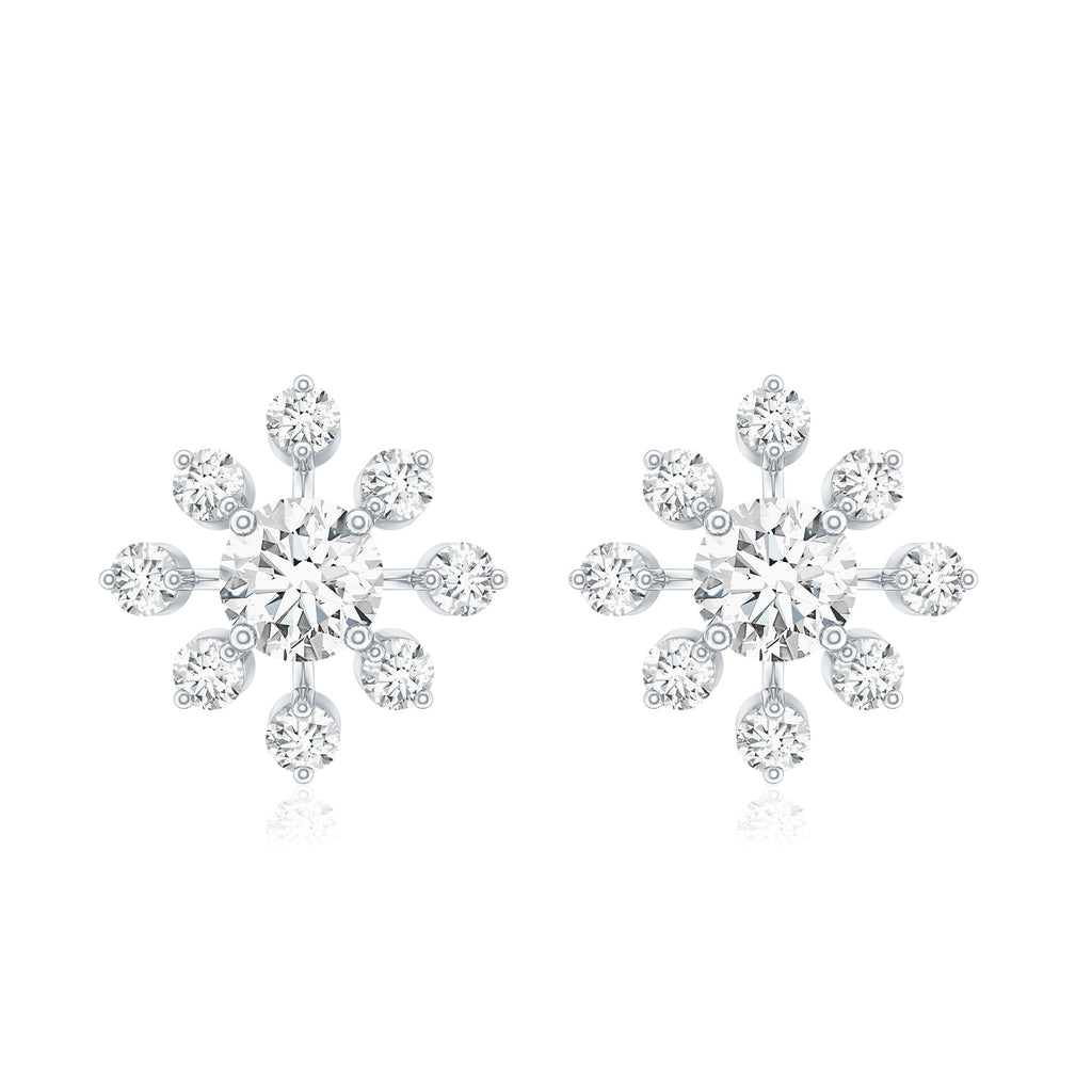 Certified Lab Grown Diamond Snowflake Stud Earrings