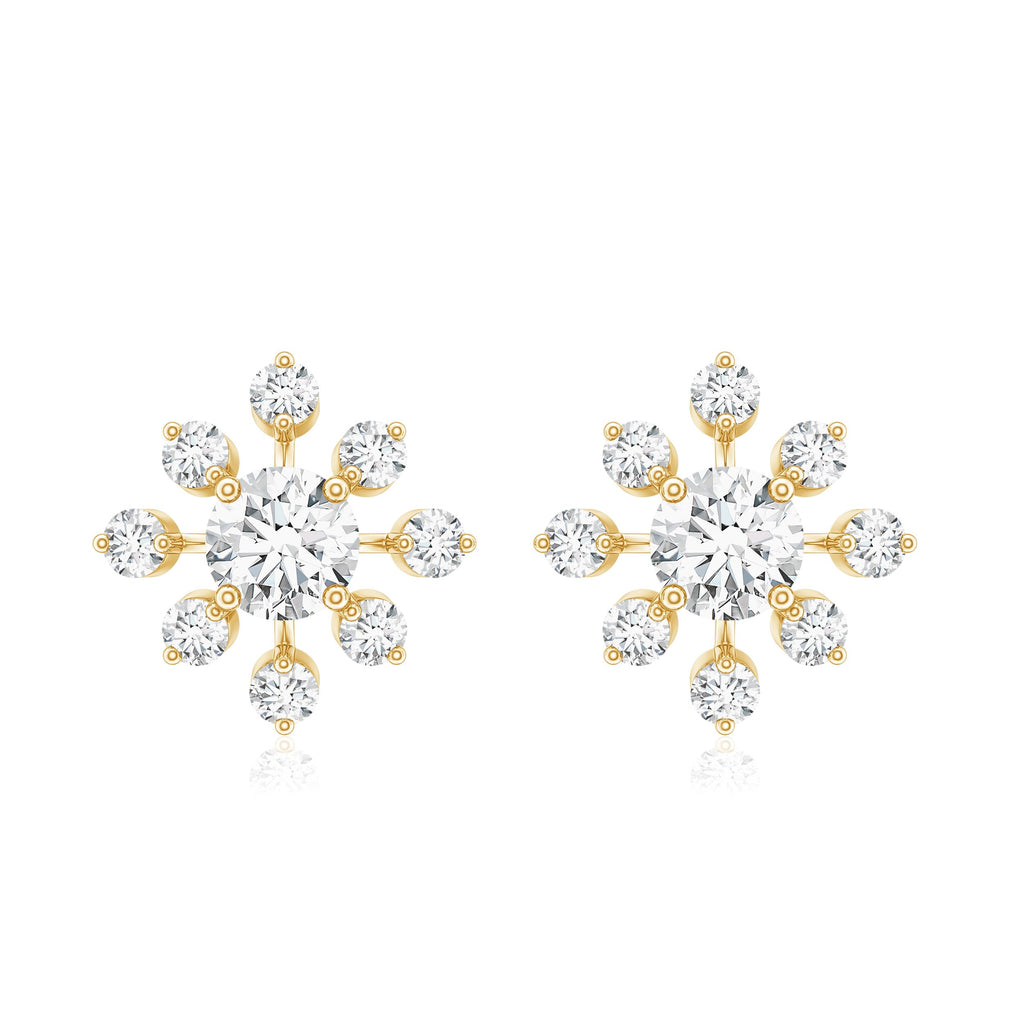 Certified Lab Grown Diamond Snowflake Stud Earrings