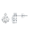 Lab 6 MM Round Diamond Solitaire Stud Earrings