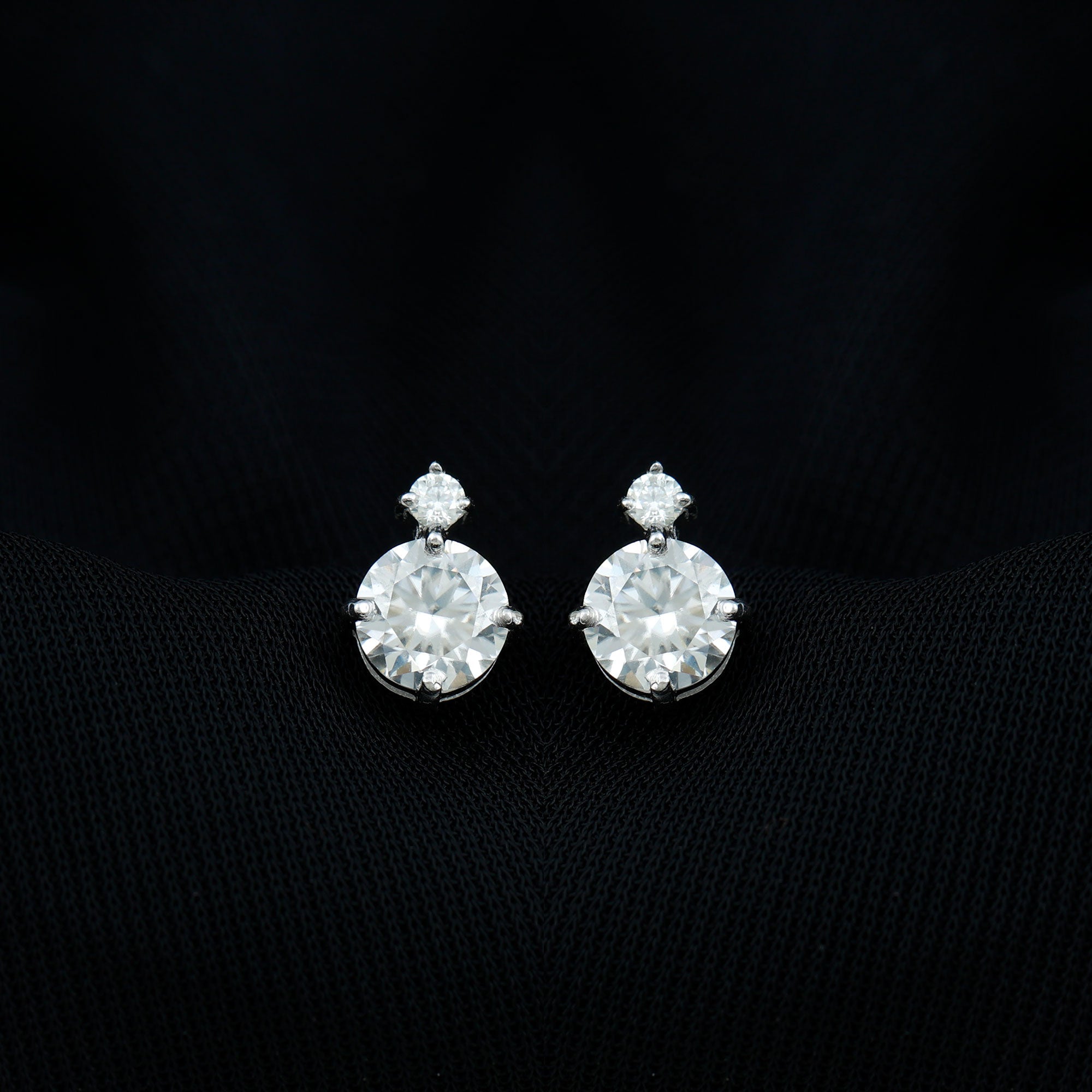 Lab 6 MM Round Diamond Solitaire Stud Earrings