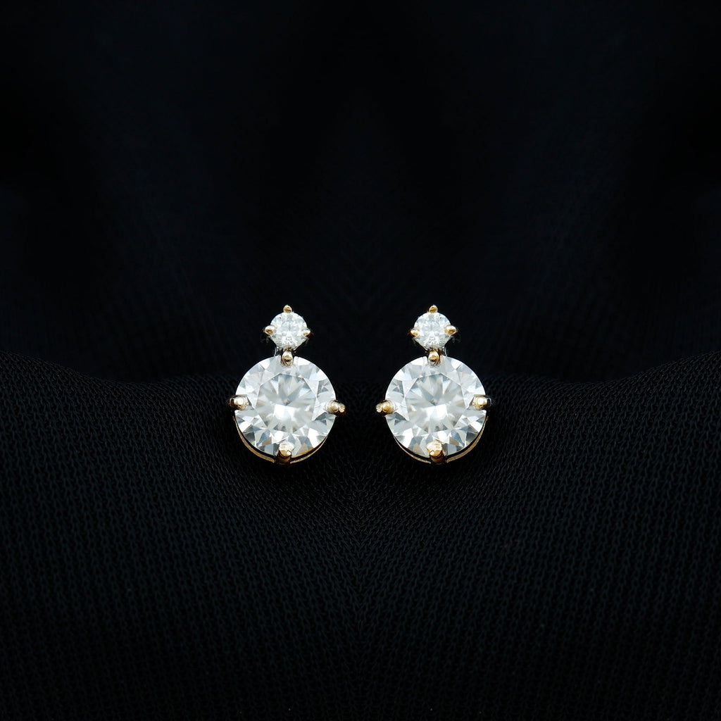 Lab 6 MM Round Diamond Solitaire Stud Earrings