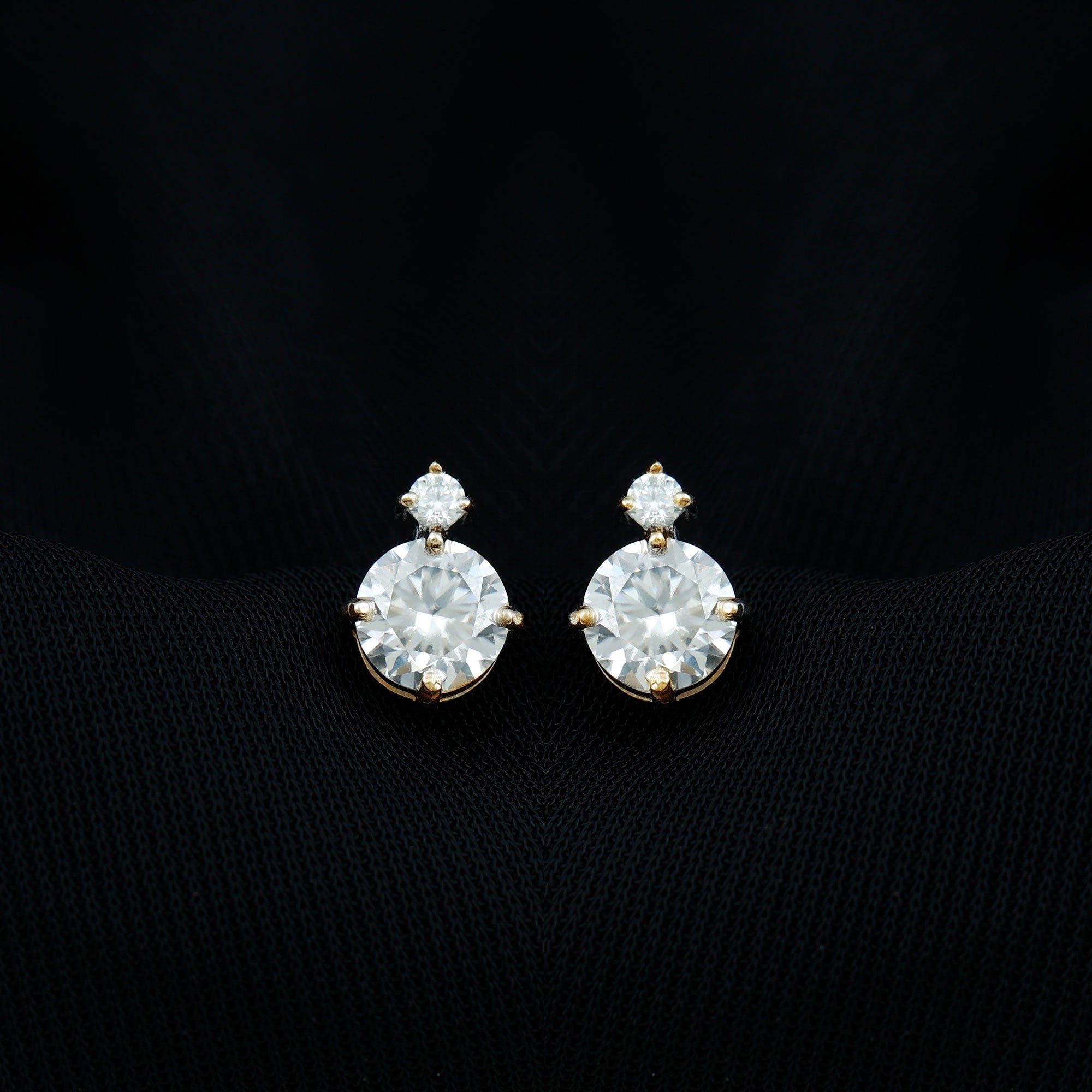 Lab 6 MM Round Diamond Solitaire Stud Earrings