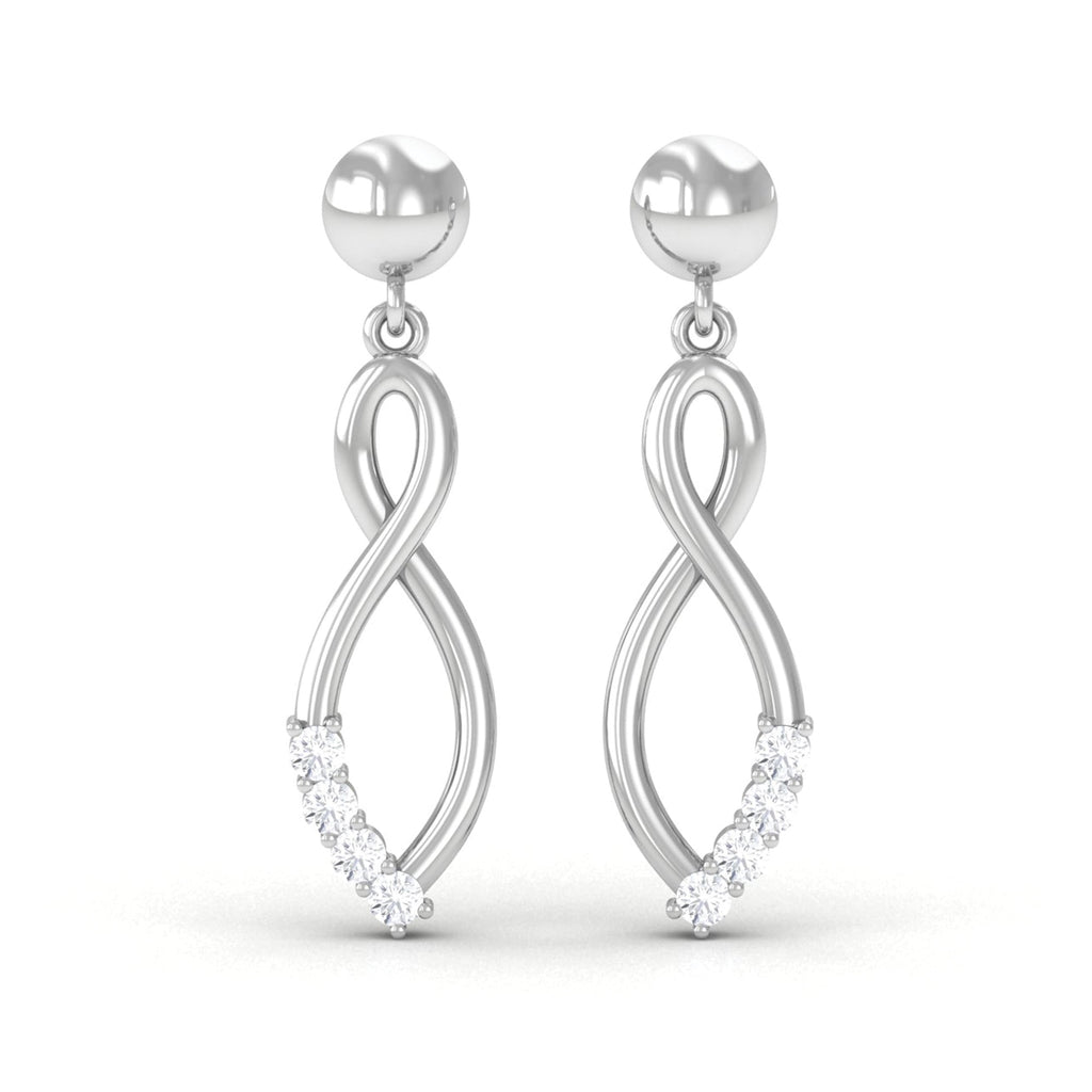 Certified Moissanite Infinity Drop Earrings with Screw Back