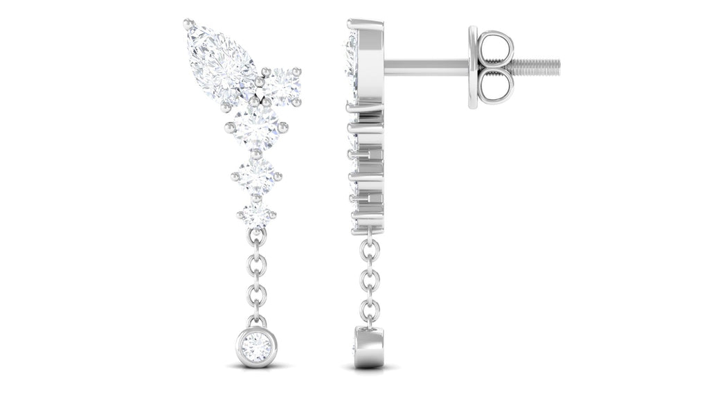 Certified Moissanite Chain Dangle Earrings