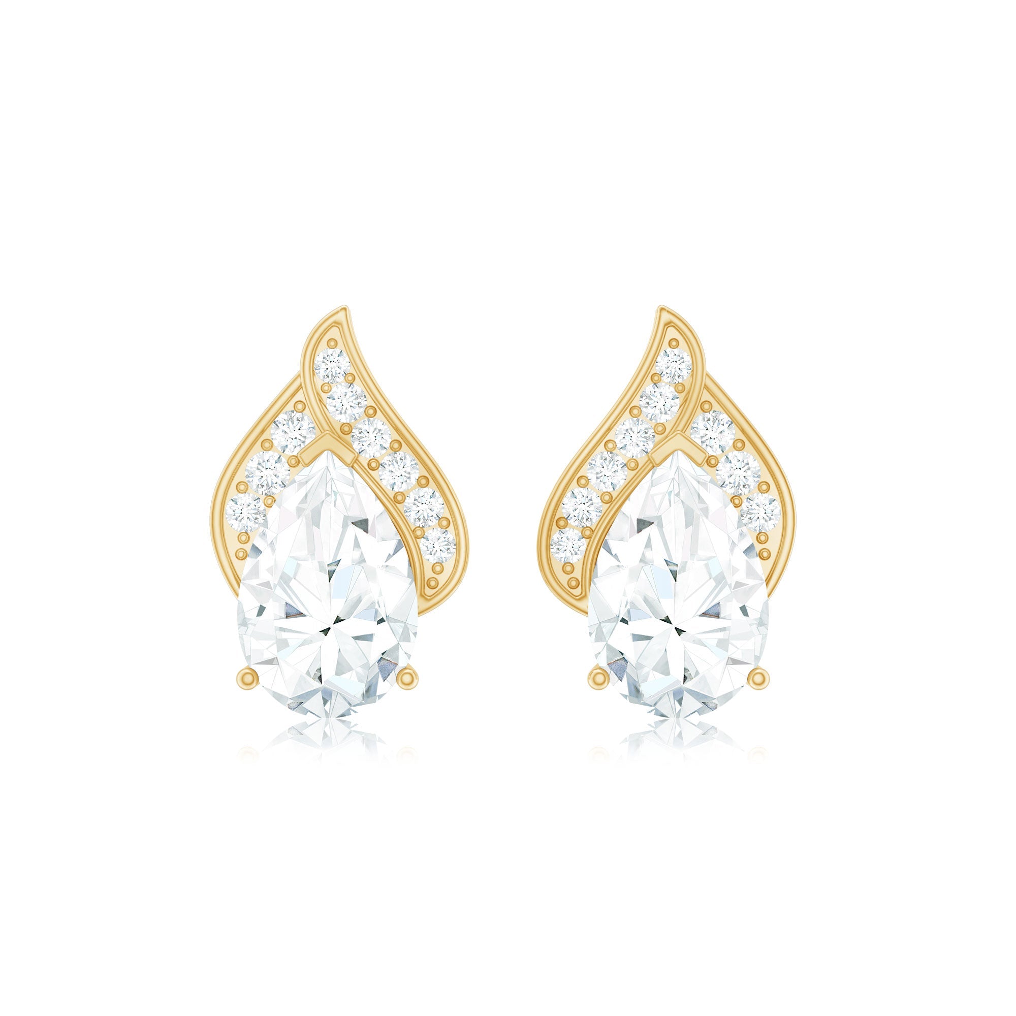 Pear Shape Lab Grown Diamond Classic Stud Earrings