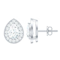 Pear Shape Lab Grown Diamond Classic Halo Stud Earrings