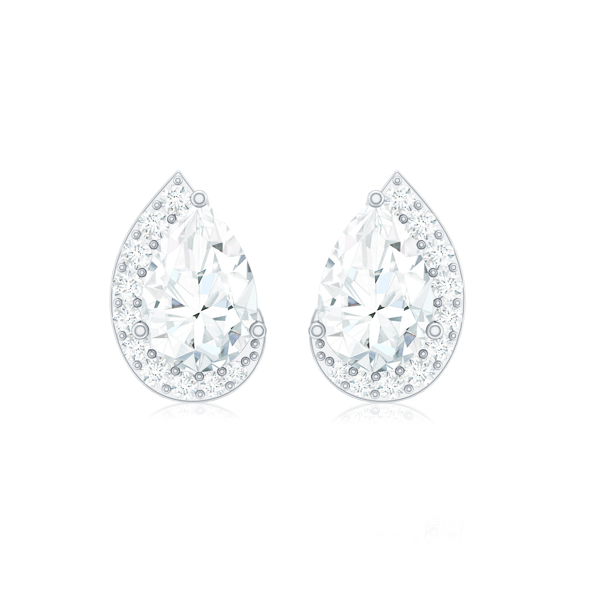 Minimal Lab Grown Diamond Teardrop Stud Earrings