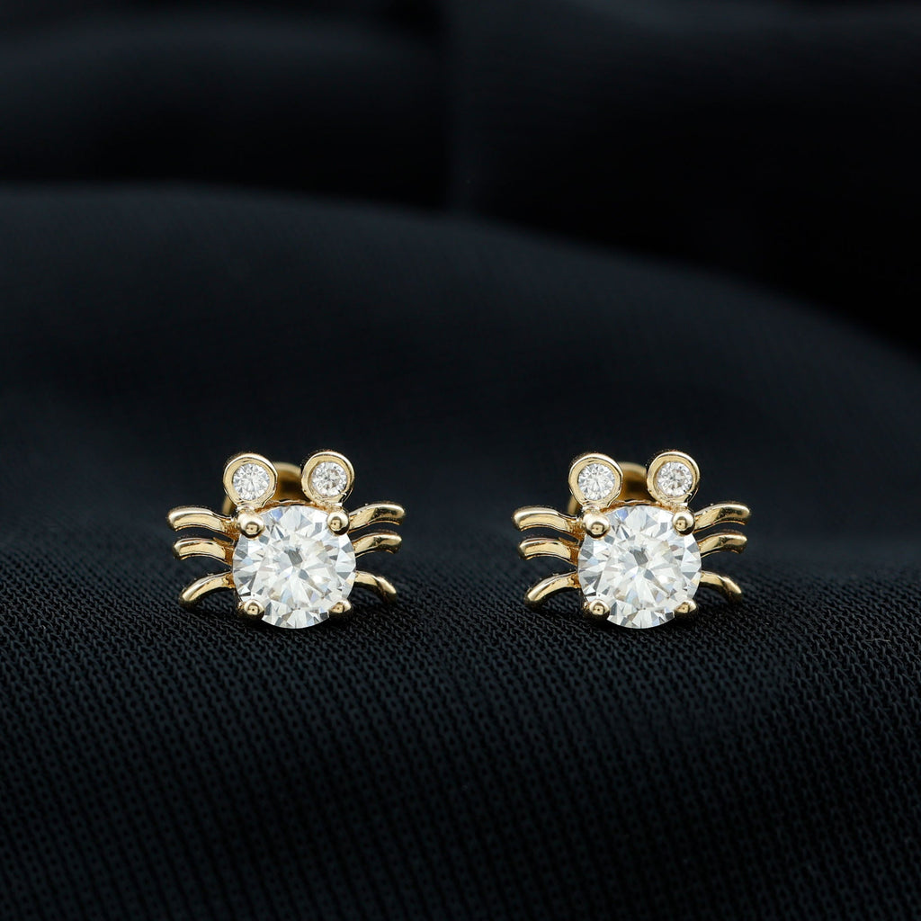Lab Grown Diamond Spider Stud Earrings with Screw Back