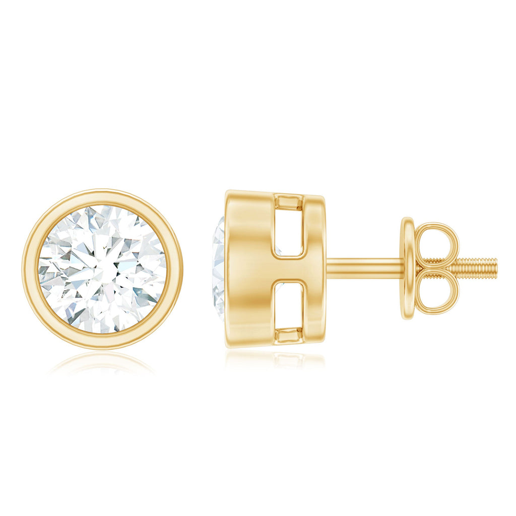 Simple Solitaire Stud Earrings with Lab Grown Diamond