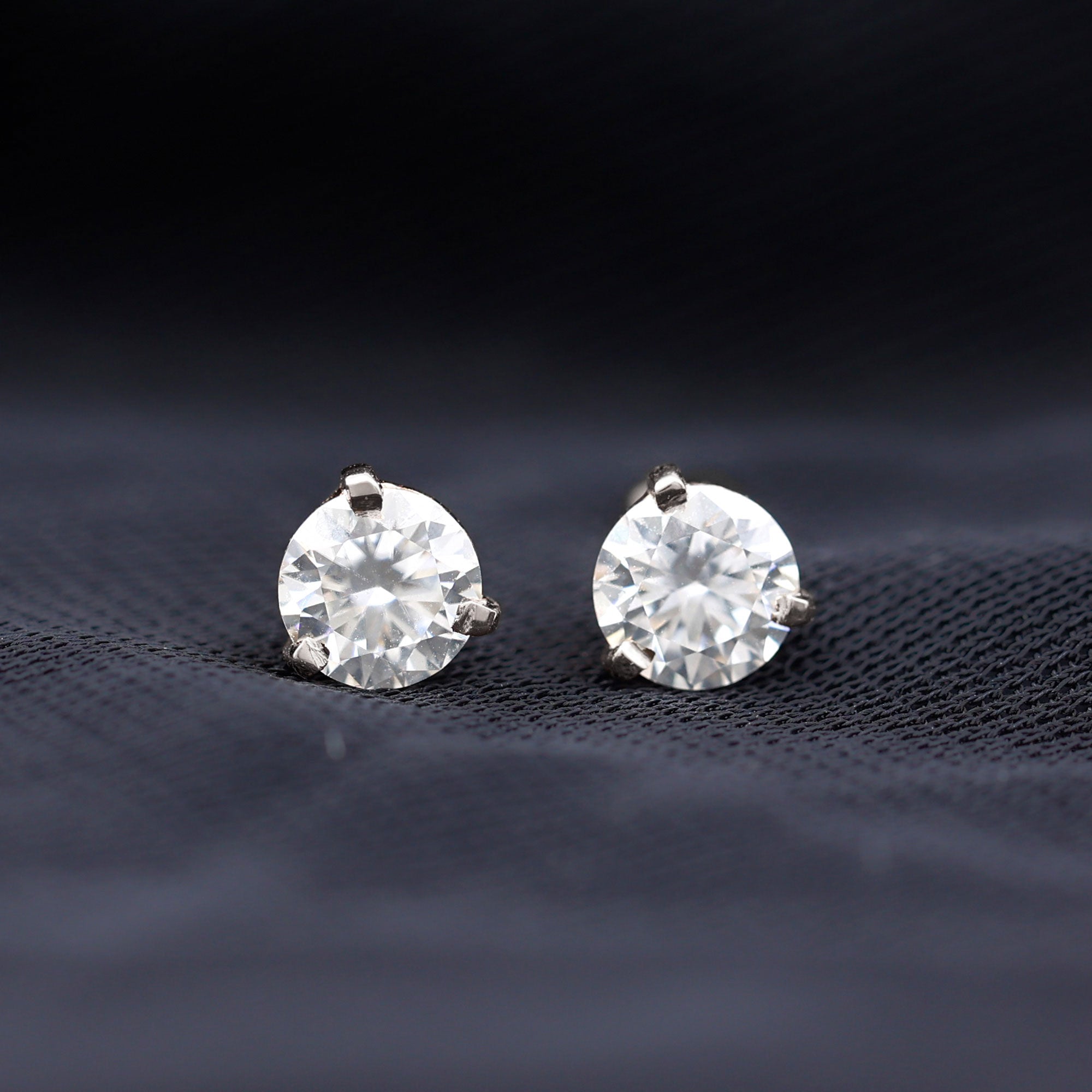 Solitaire Lab Grown Diamond Martini Stud Earrings
