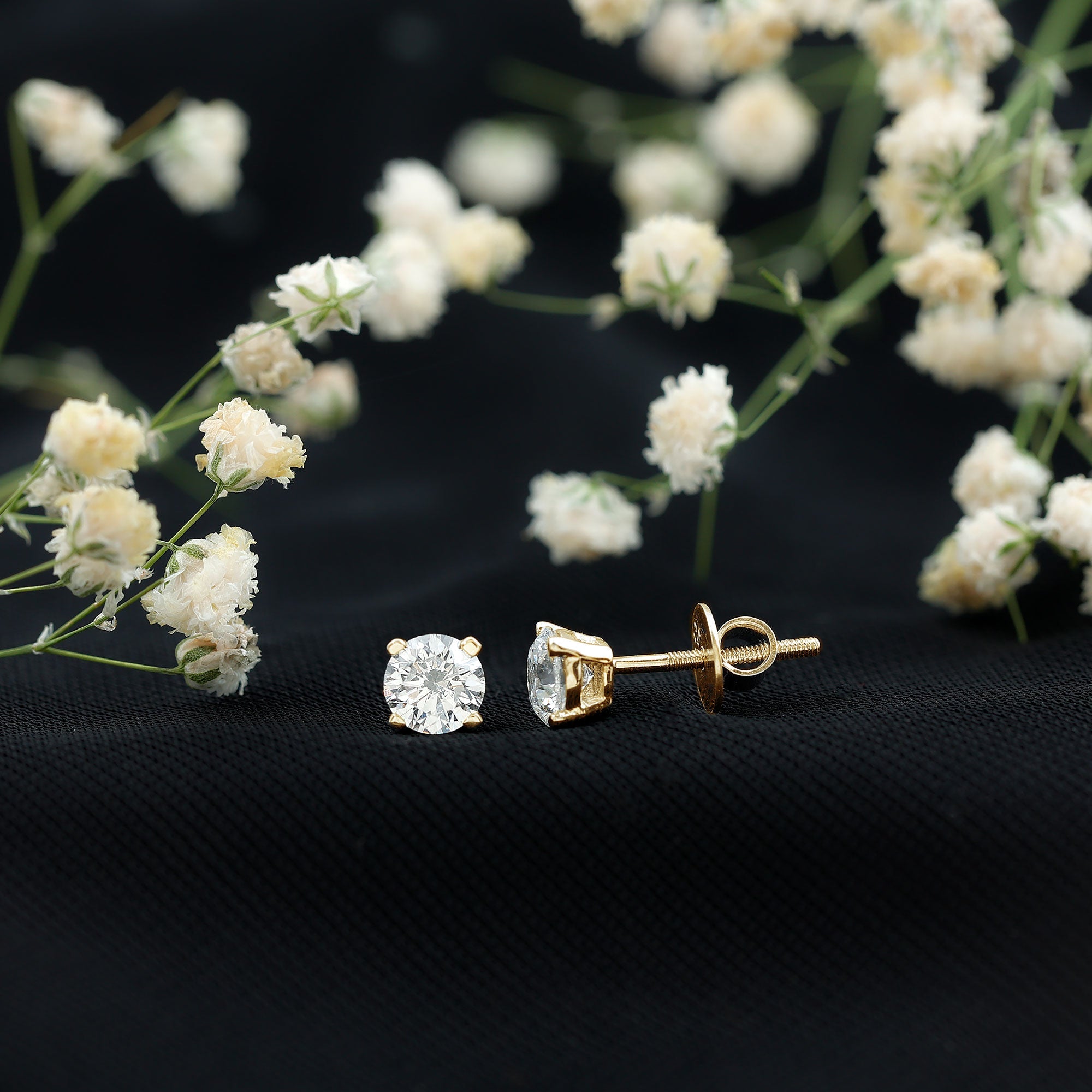Brilliant Cut Lab Grown Diamond 1 Carat Stud Earrings