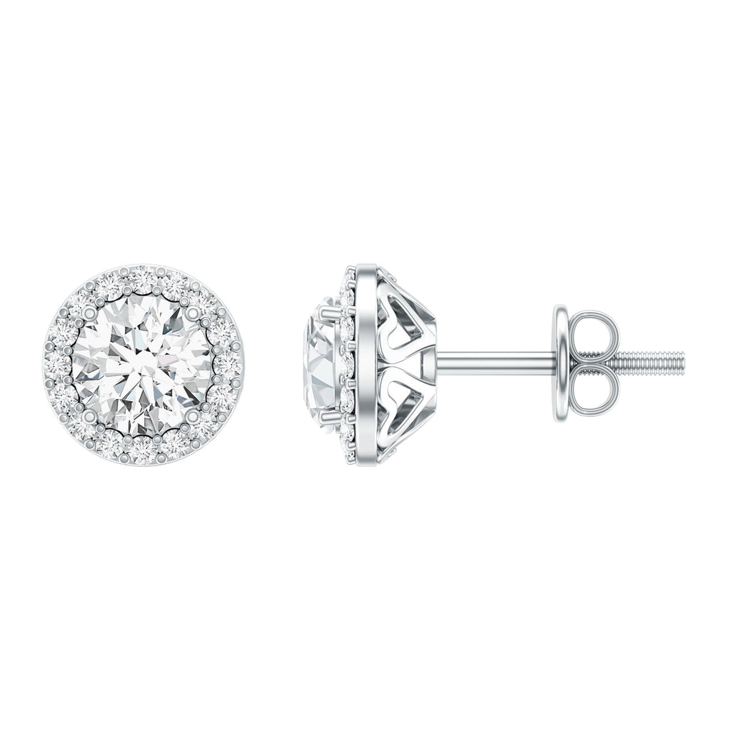 Classic Lab Grown Diamond Stud Earrings with Halo