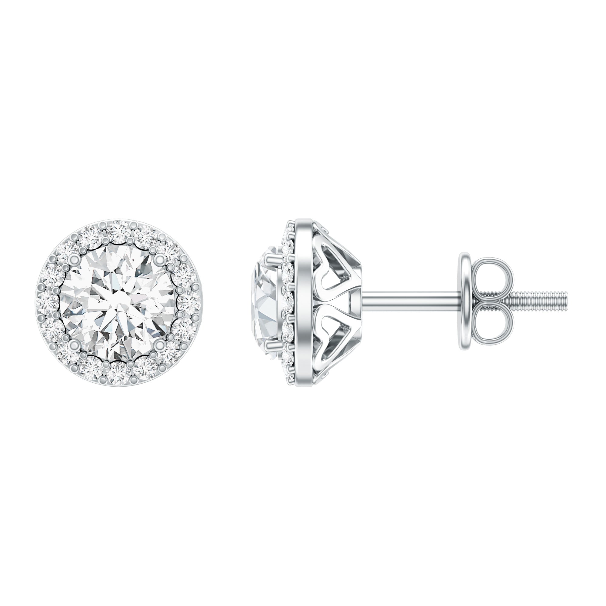 Classic Lab Grown Diamond Stud Earrings with Halo