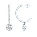 Lab Grown Diamond Minimal Hoop Drop Earrings