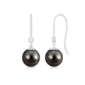 16 Carat Tahitian Black Pearl Dangling Earrings with Diamond